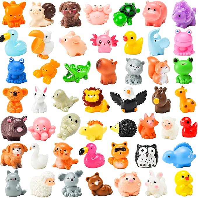 50 Pcs Mini Resin Animal Tiny Resin Animals Figurines Bulk Miniature Little to by Unknown
