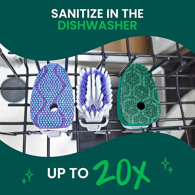 Scotch-Brite Odor Resist Soap Control Dishwand Brush, Non-Scratch Cleaning Brush - Image 6