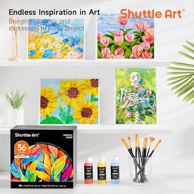 Shuttle Art Acrylic Paint, 36 Colors Acrylic Paint Set - Image 8