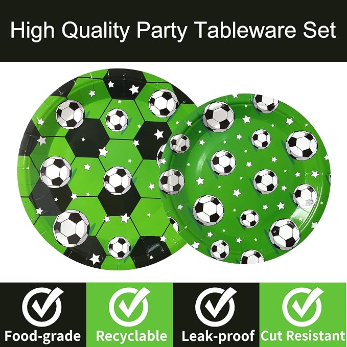 Soccer Party Supplies for 24 Guests Soccer Party Plates and Napkins Party - Image 4