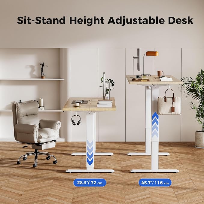 Agilestic Electric Standing Desk, 48 x 24 Inches Height Adjustable Desk - Image 4