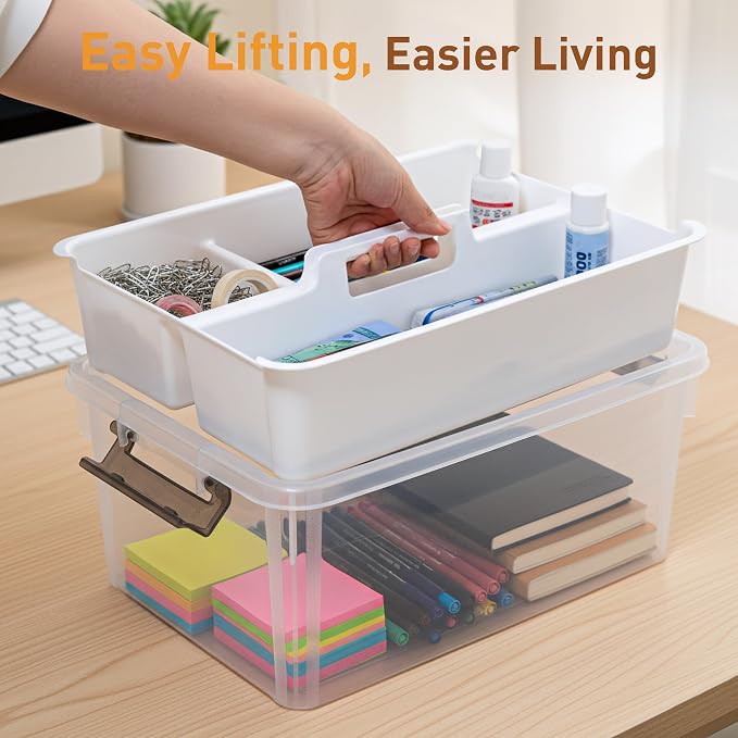 Citylife 17 QT Clear Craft Organizers and Storage Box - Image 3
