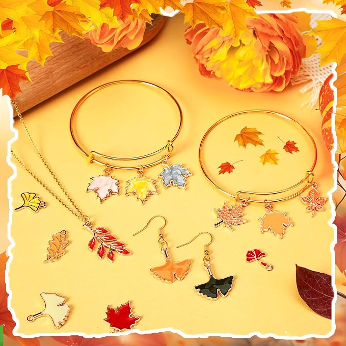 MARFOREVER 120 Pcs Maple Leaf Charm Fall Charms - Image 5