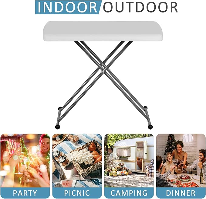 SUPER DEAL 2.5 Foot Plastic Folding Table, Indoor Outdoor Portable Heavy Duty - Image 6