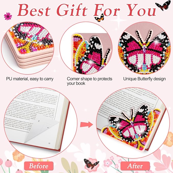 WIVICO 4Pcs Diamond Painting Bookmarks, Diamond Pearl Art Kits - Image 5