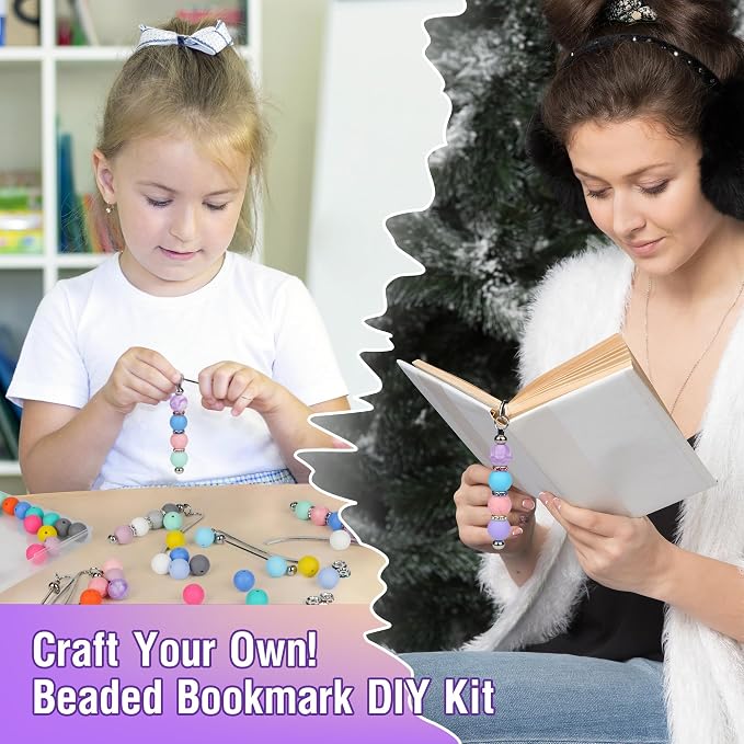 HOMAR 88pcs Beadable Bookmarks DIY Beading Bookmark Craft Kit, Bookmarks - Image 6