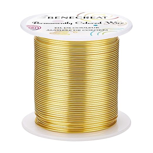 BENECREAT 18 Gauge 32 Yards Gold Jewelry Wire by BENECREAT
