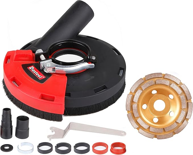 Expert Surface Grinding Dust Shroud for Angle Grinder, Universal 5-Inch + Diamond grinding cup wheel Dt1701-125D