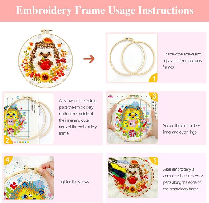 Zhenqing Autumn Animals Cross Stitch Kit - Image 6