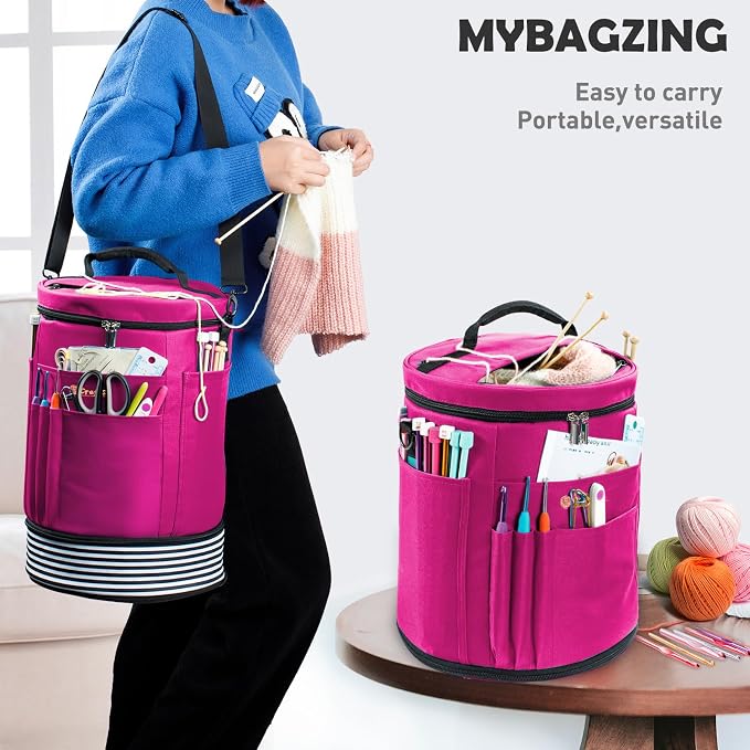 MYBAGZING Expandable Yarn Storage Organizer, Crochet Bag & Yarn Tote - Image 5