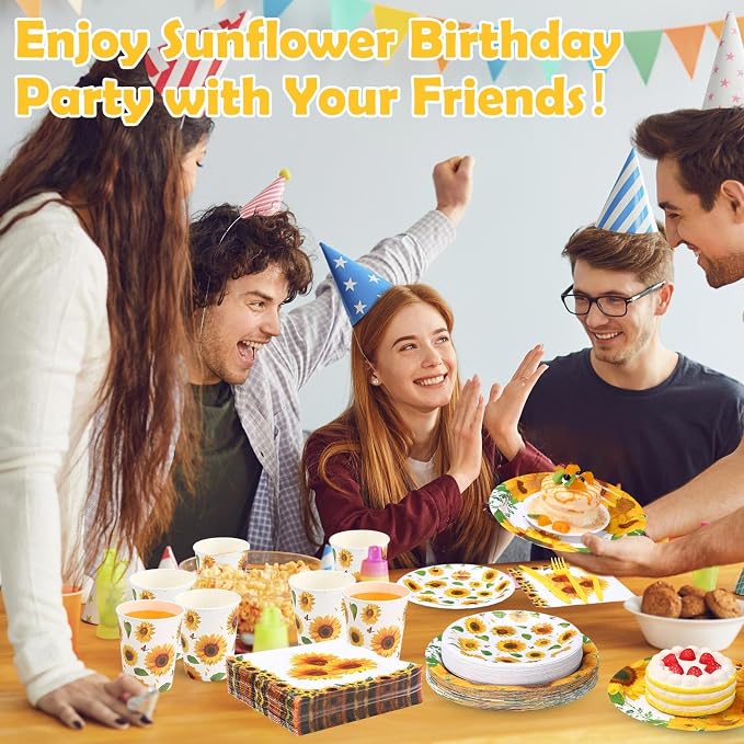 Pickmesh 400 Pcs Sunflower Party Supplies - Image 4