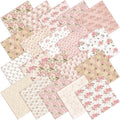 HunnmingRe 20 Pcs 10''x10'' Vintage Rose Quilting Fabric Square Bundle Retro by HunnmingRe