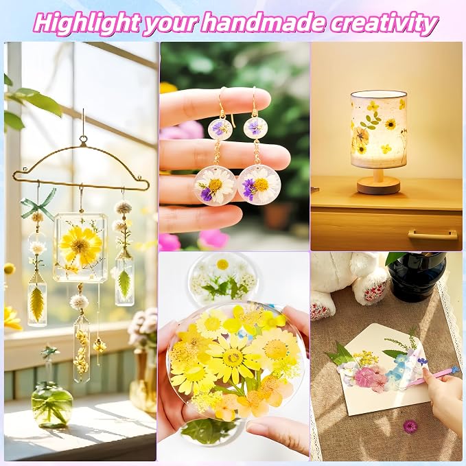 4 Packs Dried Pressed Flowers for Resin, Natural Dried Flowers for Crafts - Image 2