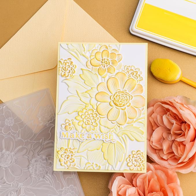 3D Embossing Folder for Card Making Texture Fades Blossom Bloom Floral Plastic - Image 6
