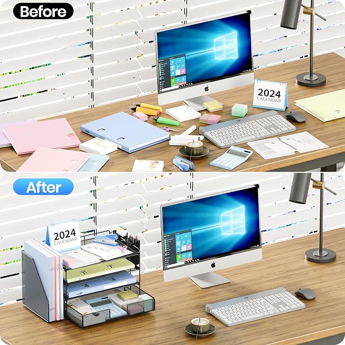 OPNICE Desk Organizer, 4-Tier Desktop File Organizer - Image 2