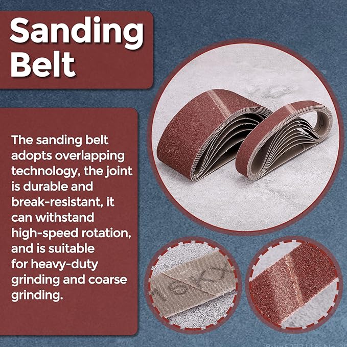 2 Pcs Sanding Belts 6 x 80 Inch 36 Grit Aluminum Oxide Abrasive Sandpaper for Belt Sander Metal Grinding Wood Working Weld Rust Removal