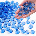 Pale Blue Glass Marbles, 0.97LB Transparent Flat Glass Beads by MESCHETT