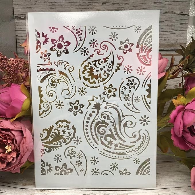 TIAMECH A4 Reusable Paisley Stencil - Image 3