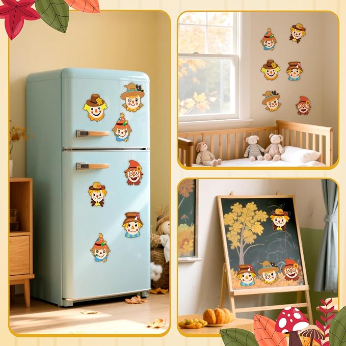 Haooryx DIY Fall Scarecrow Magnet Craft Kit - Image 7