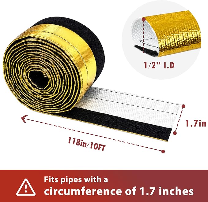 Wire Heat Shield Wrap for Car Hose Lines, 1/2" I.D. x 10FT, - Image 2