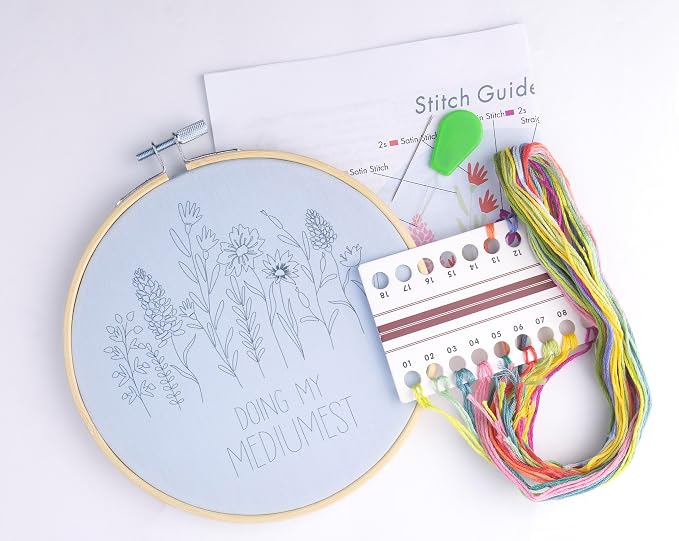 FUNATIC Doing My Mediumest Embroidery Kit | Funny Beginner Needle Work Starter - Image 2