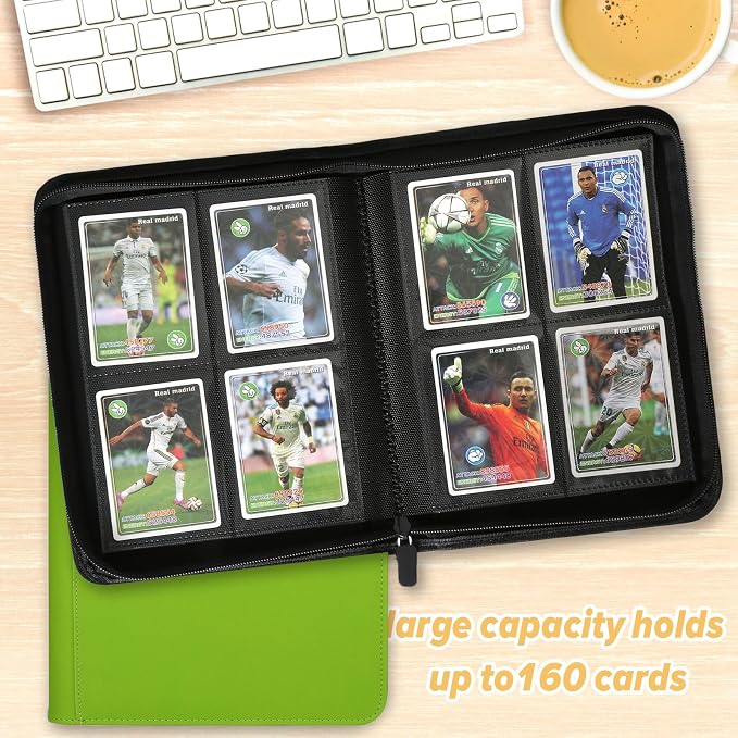 4 Pocket Ringless Side Loading Trading Card Binder, 160 Cards PU Fixed Page - Image 7