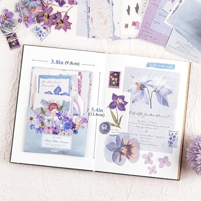 RISYPISY Floral Scrapbook Supplies Kit, Card Making, Art Journal - Image 2