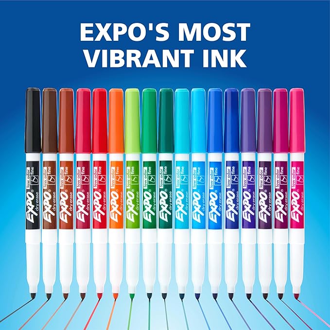 EXPO Dry Erase Markers, Low Odor Ink, Fine Tip, Organization, Essential Supplies - Image 8