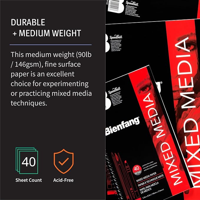 Speedball Art Products Mixed Media Paper Pad, 9-Inch by 12-Inch - Image 2
