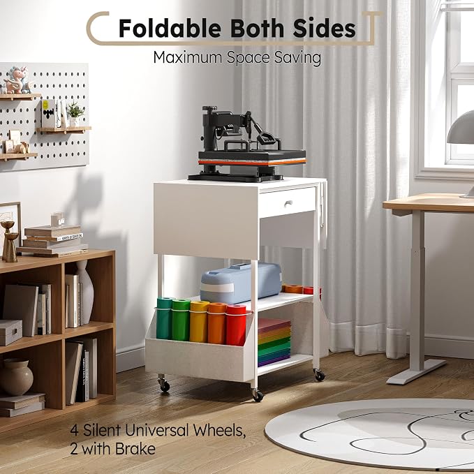  Foldable Heat Press Table—Hold 36 Vinyl Rolls, Movable Heat Press - Image 4