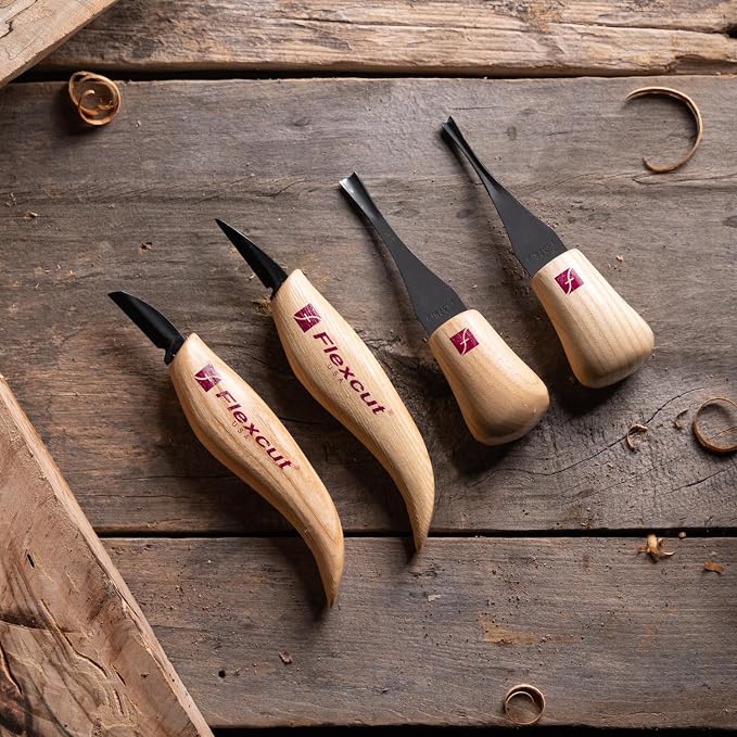Flexcut Wood Carving Tools| Beginner Palm & Knife Set | 1095 High Carbon Steel - Image 3