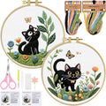 ERKOON Embroidery Kit for Beginners, 2 Set Flower Cross Stitch Set Include by ERKOON