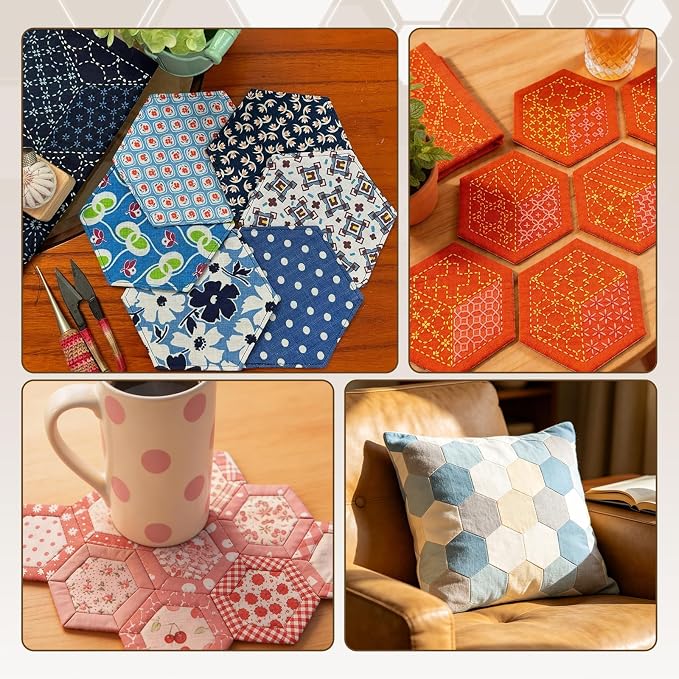 130 PCS 2" White Hexagon Piecing Paper Templates, Quilting Templates Accessories - Image 4