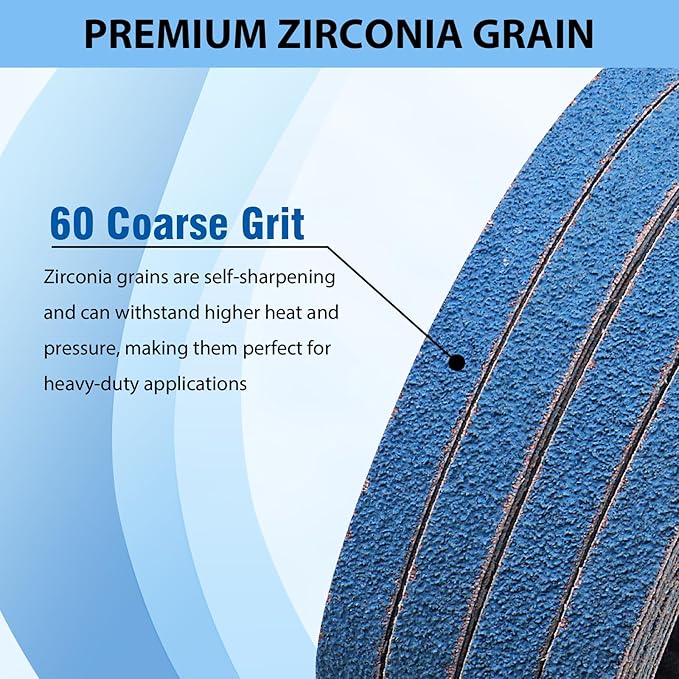 1/2 x 18 Zirconia Sanding Belts for Metal, 60 Grit 1/2x18 Inch Sander Belt for Air Belt Sander, Zirconia Metal Grinding Sand Paper for Knife Blade Sharpening, Metal Polishing, Derusting, 40Pcs