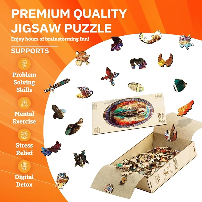 Jigfoxy Wooden Puzzles for Adults, Archangel Michael Wood Puzzles Adult - Image 7