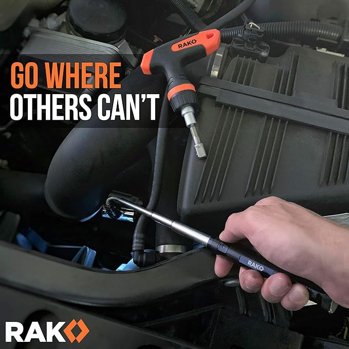 RAK Magnetic Pickup Tool Gifts for Men - Telescoping Magnet with LED Flashlight and 22 Inches Extendable Neck, Cool Magnetic Flashlight Gifts for Dad, Husband, Grandpa, Handyman