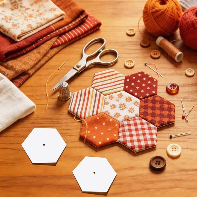 120 PCS Hexagon Piecing Paper Templates, Quilting Templates Accessories - Image 7