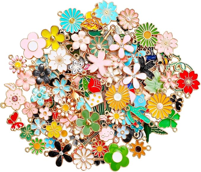 MARFOREVER 120 Pcs Spring Summer Flower Charms by MARFOREVER