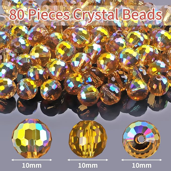Crystal Glass Beads for Jewelry Making, 10 mm, Sparkly and Shiny, - Image 2