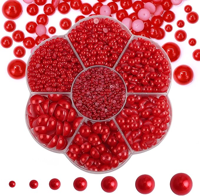 5600PCS Half Round Pearls Flatback Imitation Pearls by MLGDA