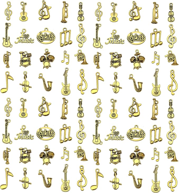 WOCRAFT 60pcs Antique Gold Music Bracelet Charms by WOCRAFT