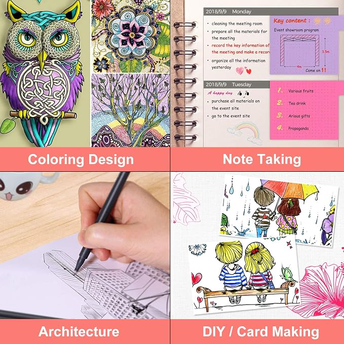 iBayam Fine Tip Pens, Micron Point 0.38mm, Note-Taking Journaling | Smooth - Image 5