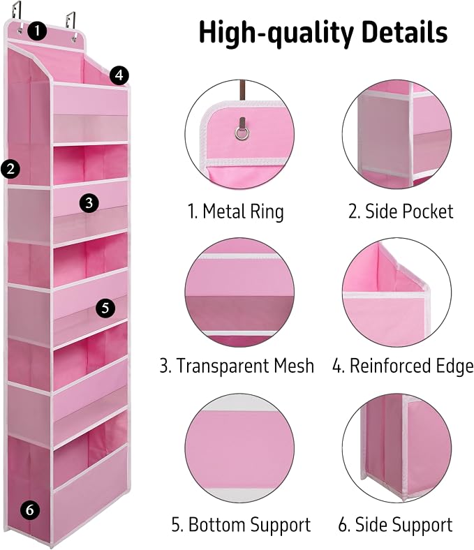TYMENSH Pink Over Door Organizer - Image 4