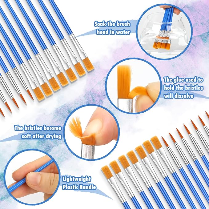 66 Pcs Small Paint Brushes Set - Image 4