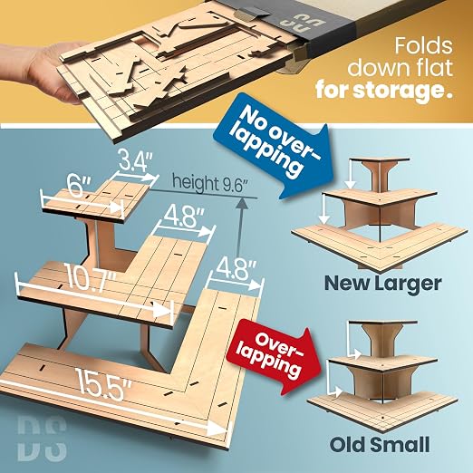 DS THE DISPLAY STORE Corner Natural Wooden Tiered Display Stand - Image 2