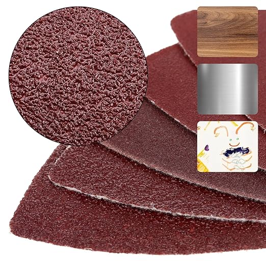 200Pcs Finger Sanding Pads, Hook and Loop Finger Sandpaper for Finger Oscillating Multi Tool Sanding Pad, Grit 40/60/80/100/120/180/240, for Wood/Plaster Other Surfaces Polish Sanding