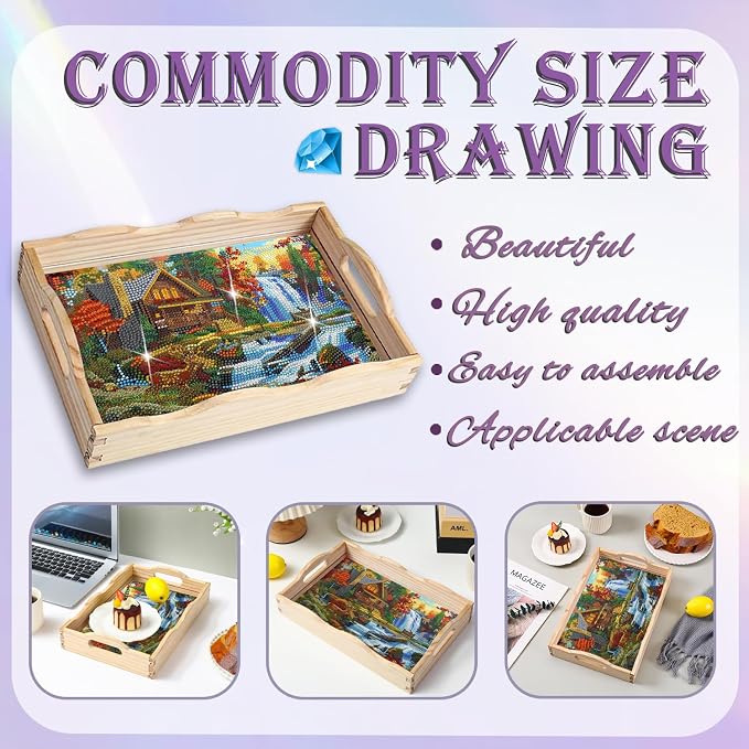 EWJRNSF Diamond Art Kits for Adults Wooden Serving Trays - Image 4