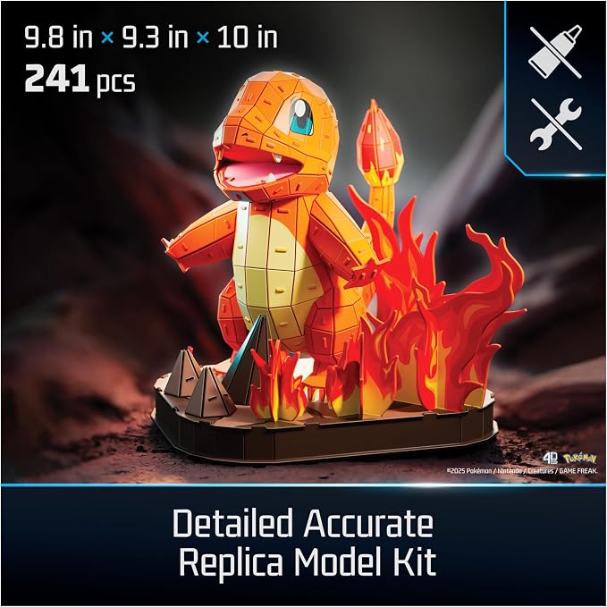 4D Build Pokémon Charmander 3D Puzzle Model Kit, Desk Décor, Shelf Display - Image 2