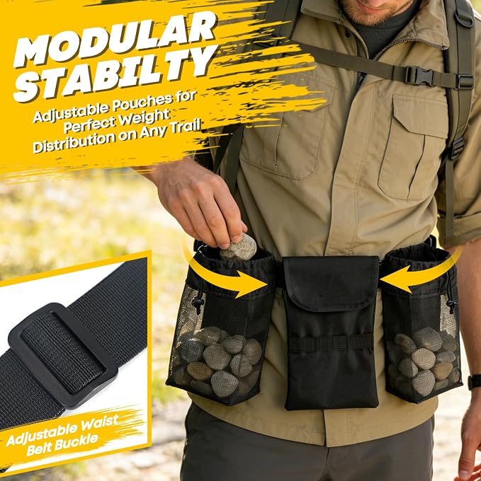 Rock Collecting Bag, Adjustable Rock Waist Bags - Image 4
