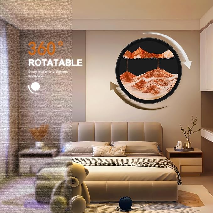 17.3" Moving Sand Art, 3D Sand Art Pictures Deep Sea Sandscape Living Room - Image 2